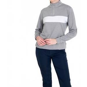 NEW ABACUS ROW club midlayer turtle neck pullover in light grey melange